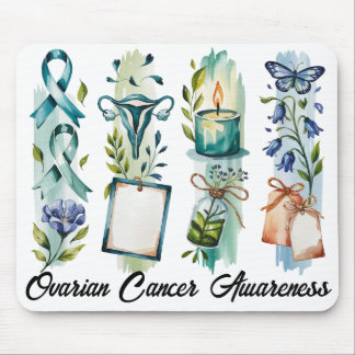 OVARIAN CANCER AWARENESS SUPPORT BRUSH STROKES MOUSE PAD