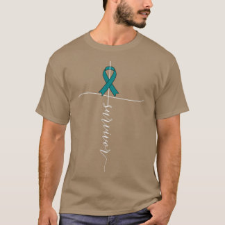 Ovarian Cancer Awareness Survivor Teal Ribbon Gift T-Shirt