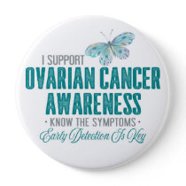 Ovarian Cancer Awareness | Teal Butterfly Button