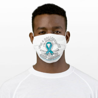 Ovarian cancer awareness teal ribbon adult cloth face mask