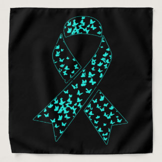 Ovarian Cancer Awareness Teal Ribbon Bandana