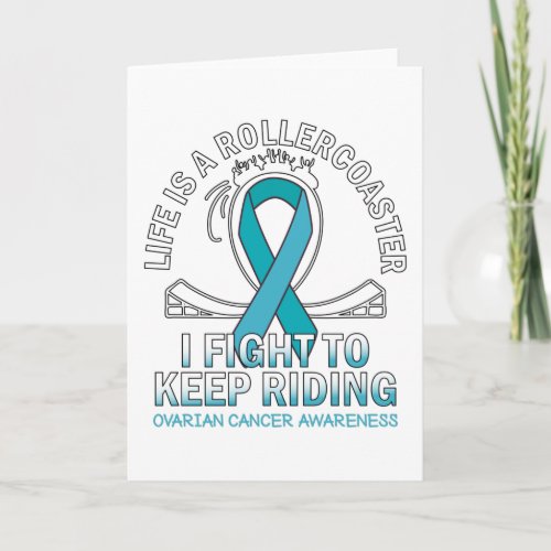 Ovarian cancer awareness teal ribbon card