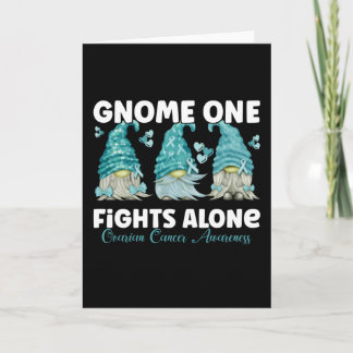 Ovarian Cancer Awareness Teal Ribbon Gnome Card