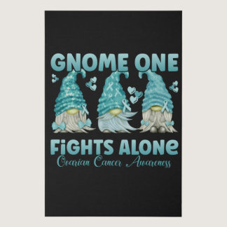 Ovarian Cancer Awareness Teal Ribbon Gnome Faux Canvas Print