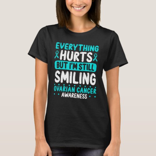 Ovarian Cancer Awareness Teal Ribbon Warrior T_Shirt