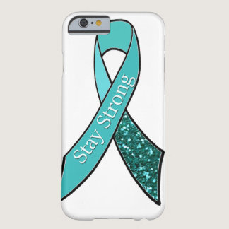 Ovarian Cancer Awareness Tibbon Teal and Glitter Barely There iPhone 6 Case