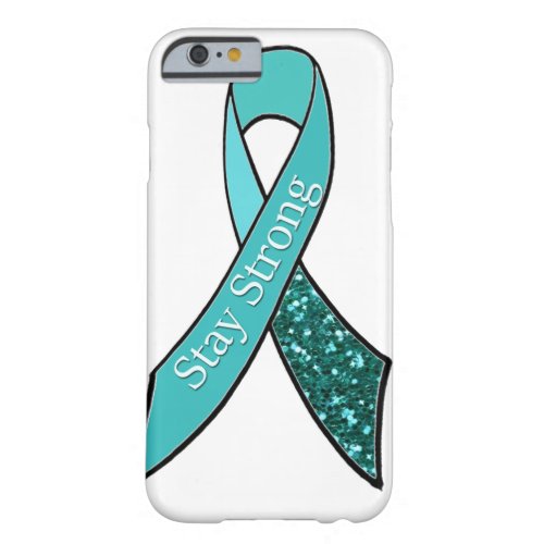 Ovarian Cancer Awareness Tibbon Teal and Glitter Barely There iPhone 6 Case