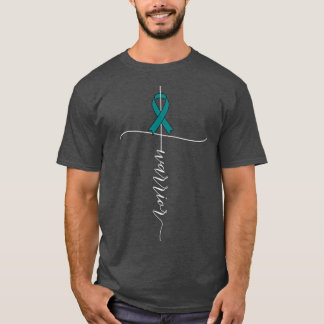Ovarian Cancer Awareness Warrior Teal Ribbon Gift3 T-Shirt