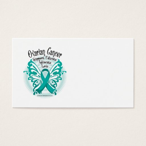 Customizable Ovarian Cancer Butterfly 3 Business Card Template