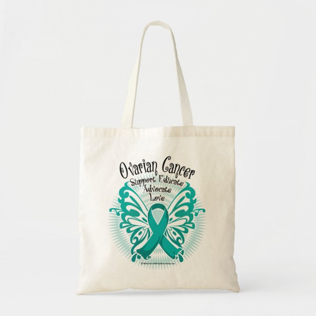 Ovarian Cancer Butterfly 3 Tote Bag (Front)