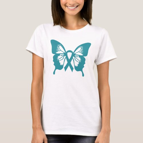 Ovarian Cancer Butterfly t_shirt