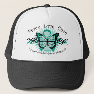 Ovarian Cancer Butterfly Tribal Trucker Hat