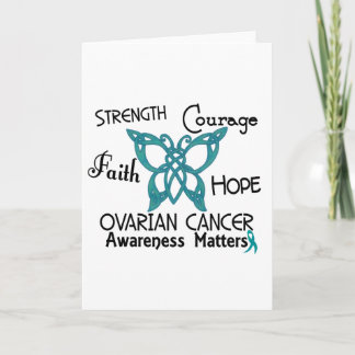 Ovarian Cancer Celtic Butterfly 3 Card