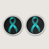 Ovarian Cancer | Cervical Cancer | Teal Ribbon Cufflinks