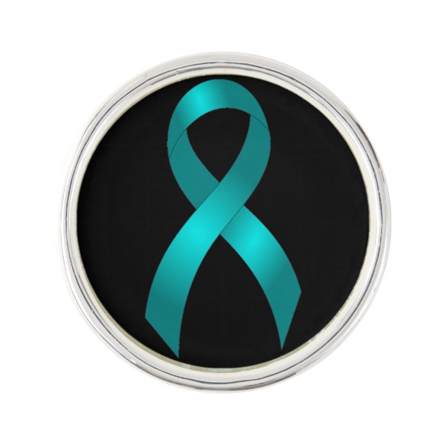 Ovarian Cancer | Cervical Cancer | Teal Ribbon Lapel Pin (Front)
