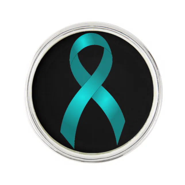 Ovarian Cancer | Cervical Cancer | Teal Ribbon Lapel Pin | Zazzle