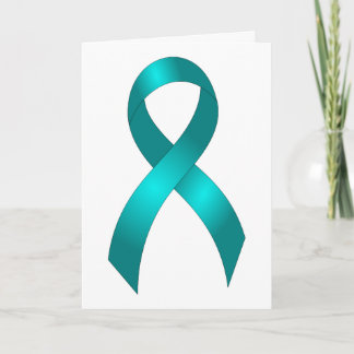 Ovarian Cancer | Cervical Cancer - Teal Ribbon Letterpress Thank You Card