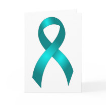 Ovarian Cancer | Cervical Cancer - Teal Ribbon Thank You Card