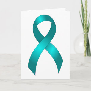 Ovarian Cancer Cervical Cancer - Teal Ribbon Thank You Card