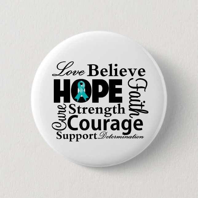Ovarian Cancer Collage of Hope Button (Front)