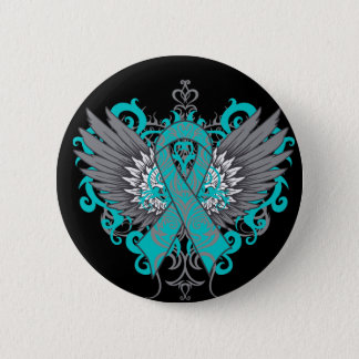 Ovarian Cancer Cool Wings Pinback Button