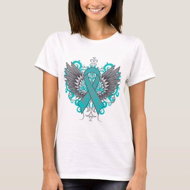 Ovarian Cancer Cool Wings T-Shirt (Front)