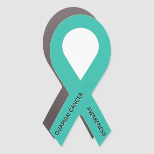 Ovarian Cancer Customizable Teal Ribbon Car Magnet
