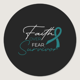 Ovarian Cancer Fight Cancer Ribbon Classic Round Sticker