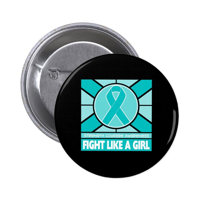 Ovarian Cancer Fight Like A Girl Flag Pin