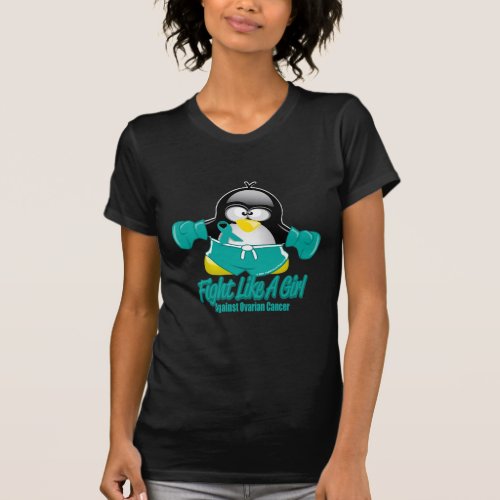 Ovarian Cancer Fighting Penguin T_Shirt