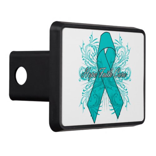 Ovarian Cancer Flourish Hope Faith Cure Trailer Hitch Cover