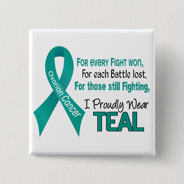 Ovarian Cancer For Every…..I Proudly Wear Teal 1 Pinback Button (Front)