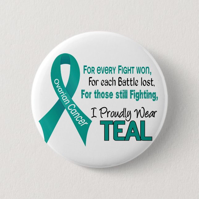 Ovarian Cancer For Every…..I Proudly Wear Teal 1 Pinback Button (Front)