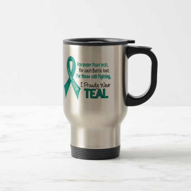 Ovarian Cancer For Every…..I Proudly Wear Teal 1 Travel Mug (Right)