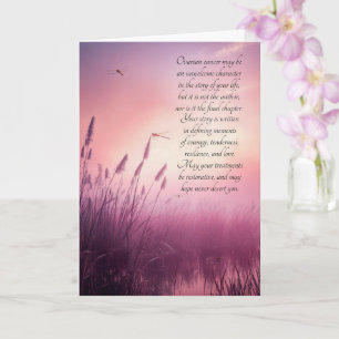 Ovarian Cancer Get Well Cattails and Dragonflies Card