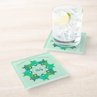 Ovarian Cancer Glass Coaster - Personalized
