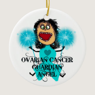 Ovarian Cancer Guardian Angel Ceramic Ornament