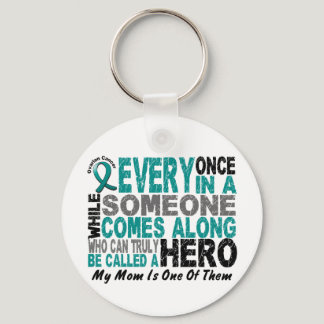 Ovarian Cancer Hero Comes Along MOM Keychain