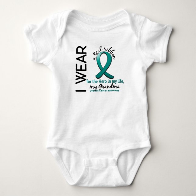 Ovarian Cancer Hero In My Life Grandma 4 Baby Bodysuit (Front)