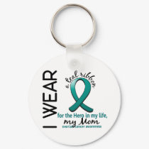 Ovarian Cancer Hero In My Life Mom 4 Keychain
