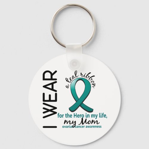Ovarian Cancer Hero In My Life Mom 4 Keychain