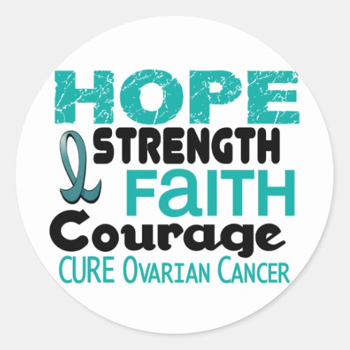 Ovarian Cancer HOPE 3 Classic Round Sticker