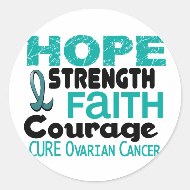 Ovarian Cancer HOPE 3 Classic Round Sticker (Front)