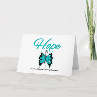 Ovarian Cancer Hope Butterfly Ribbon Card