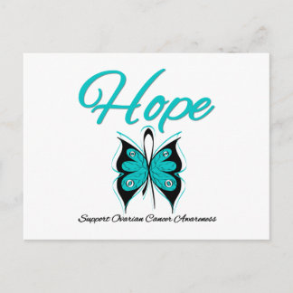 Ovarian Cancer Hope Butterfly Ribbon Postcard