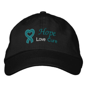 Ovarian Cancer Hope Love Cure Embroidered Baseball Cap