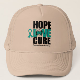 Ovarian Cancer Hope Love Cure Trucker Hat