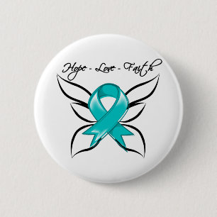 Ovarian Cancer Hope Love Faith Button