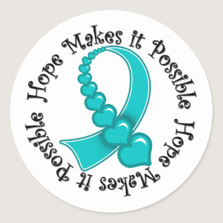 Ovarian Cancer Hope Makes It Possible Classic Round Sticker
