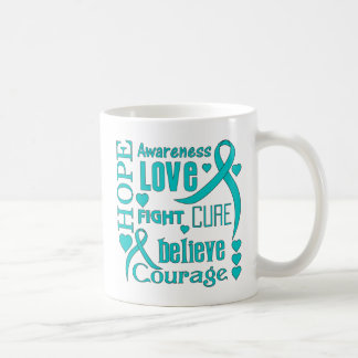 Ovarian Cancer Hope Words Collage Coffee Mug